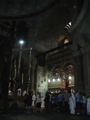 La Aedícula en la Iglesia Santo Sepulcro. Jerusalén sola