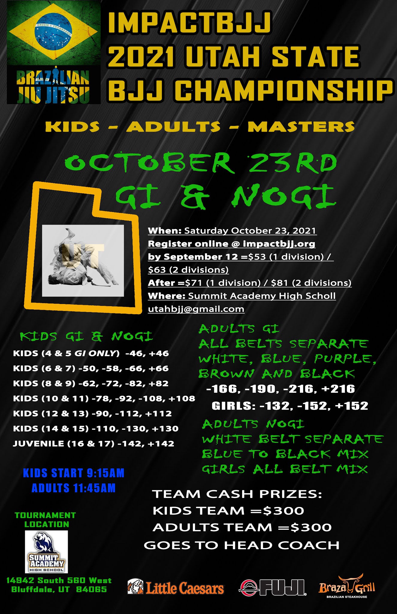 IMPACT BJJ TOURNAMENTS UTAH STATE BJJ OCTOBER 23, 2021