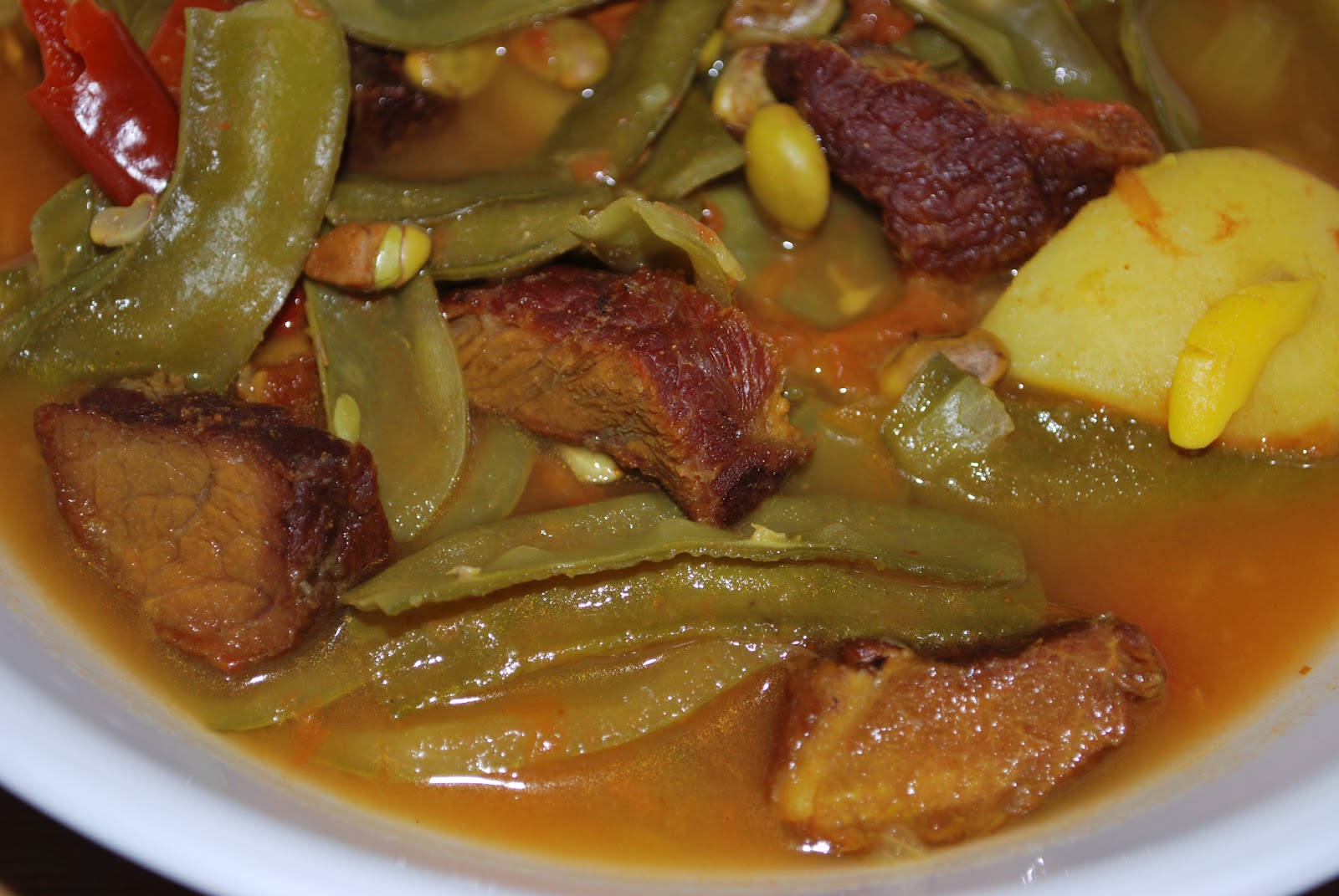 Lima Beans Curry with Smoked Beef Cooking without Oil A Rongmei