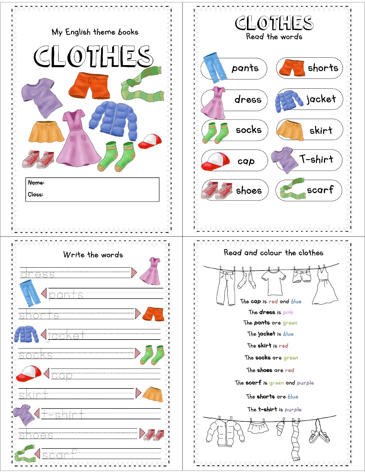 CLOTHES LA ROPA 3 GRADO INGLES