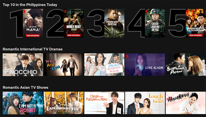 Top shows at Netflix PH as of April 15, 2020