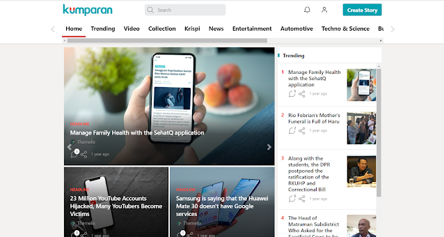 Kumparan Blogger Premium News Template Free Download