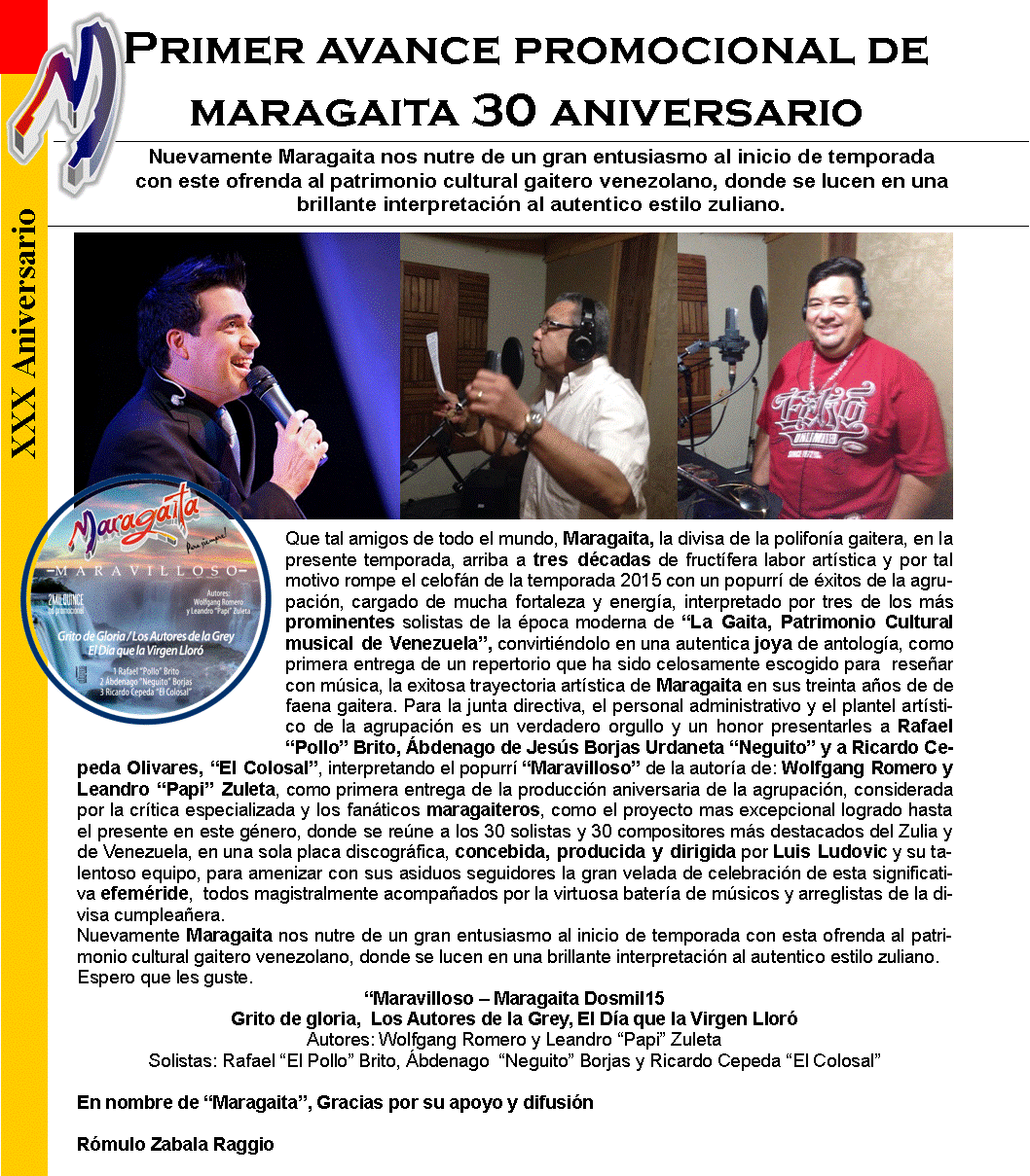 Maragaita estrena su primer avance promocional de su placa aniversaria 30 años de una hostpria