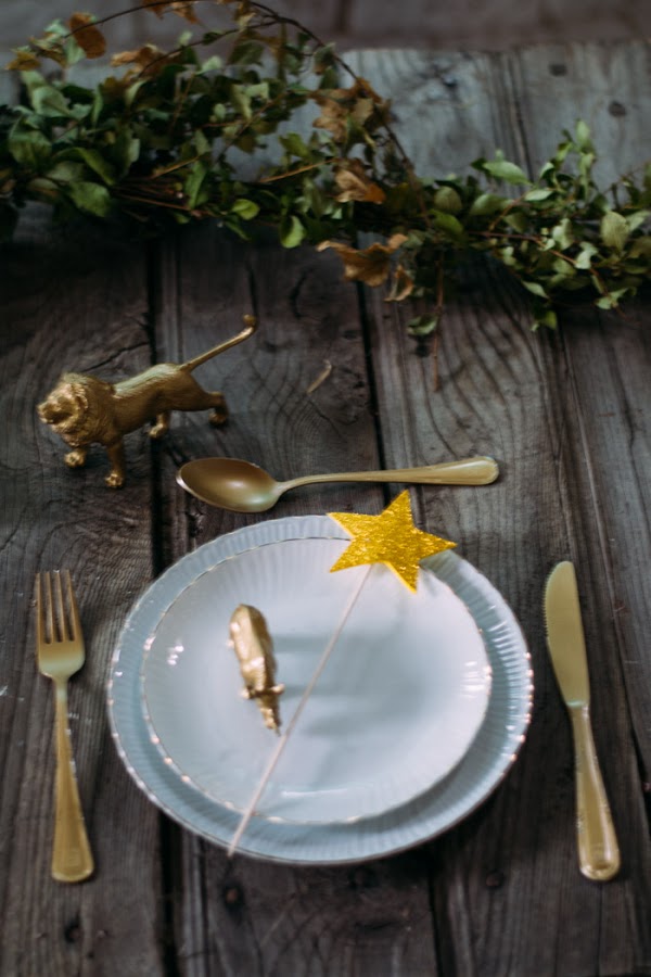 Decoración mesa dorado