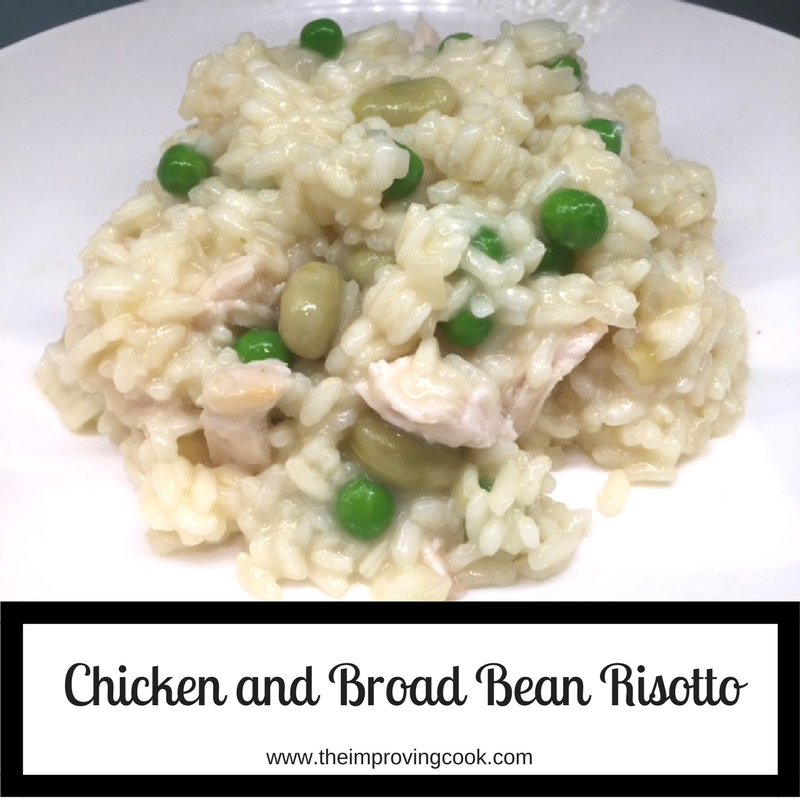 Chicken and broad bean risotto