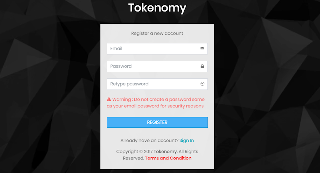 Cara mendaftar di Tokenomy -  Riswan.net