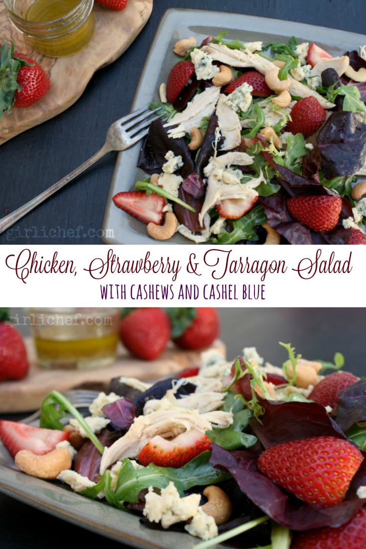 Chicken, Strawberry, & Tarragon Salad w/ Cashews & Cashel Blue All