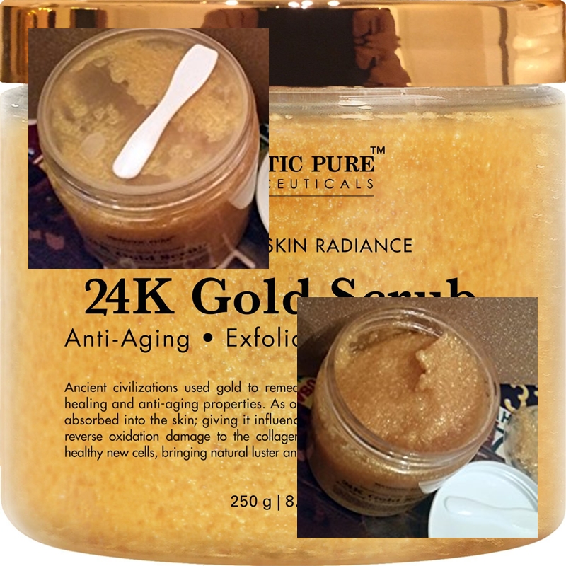 Majestic Pure 24K Gold Body Scrub and Facial Scrub.