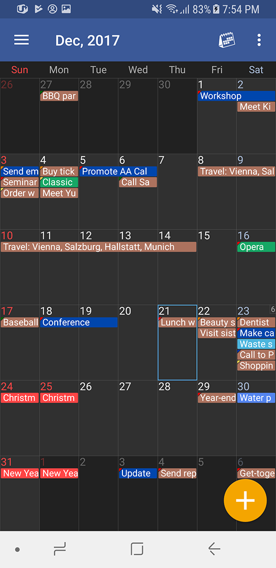 AA Calendar