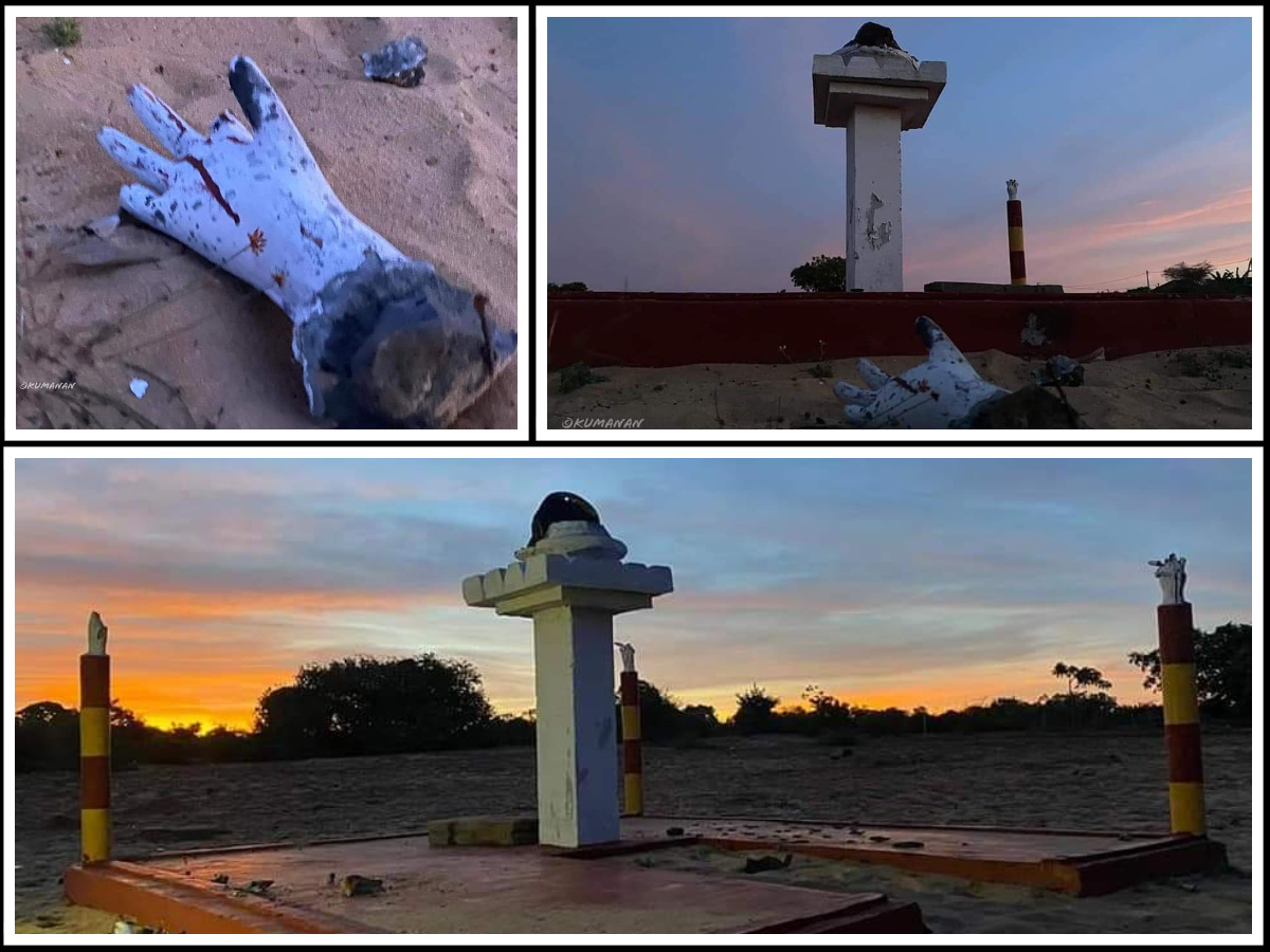 Another Mullivaikkal Monument damaged in Srilanka