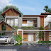 Mixed roof Tropical house rendering with 4 BHK