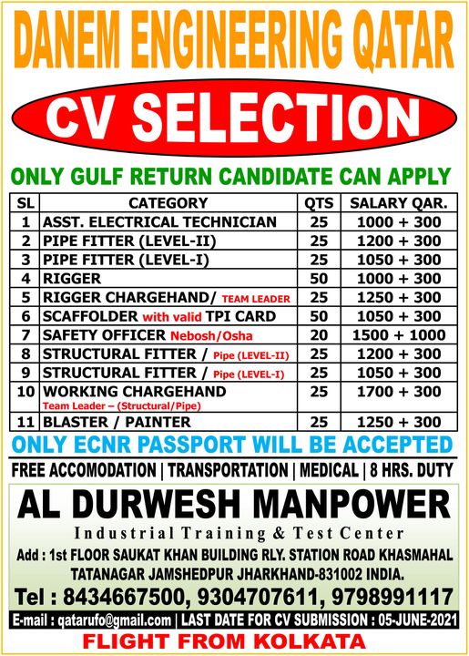 GULF JOBS DAILY UPDATES 3052021 Jobs in Gulf Job Vacancy in Gulf