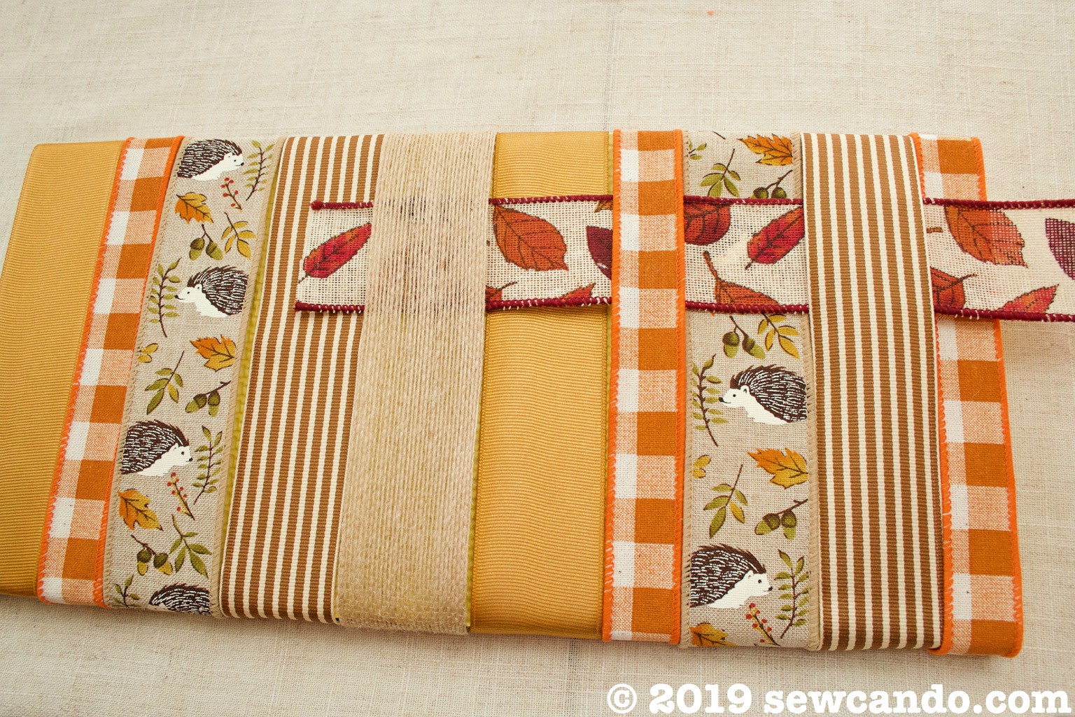 Sew Can Do: Fall Patchwork Ribbon Sign Tutorial