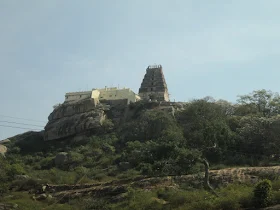 View of the Melukote temple complex from a distance