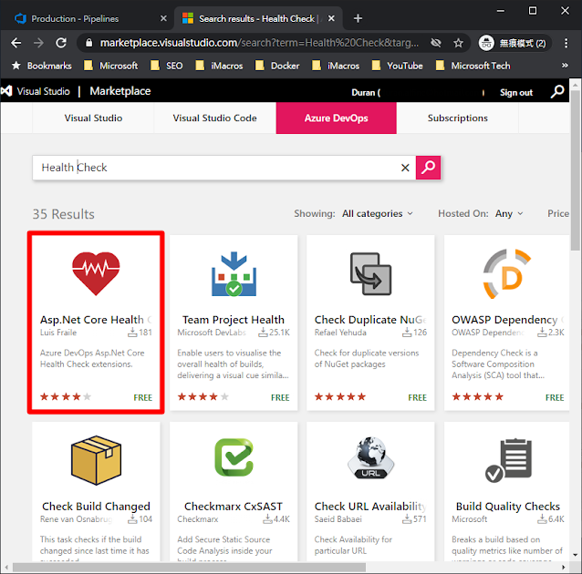Core 整合 Azure DevOps 與 HealthChecks 於佈署前確認環境運作正常