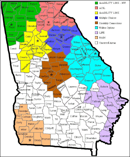Georgia County Map Area | County Map Regional City