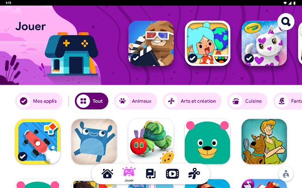Illustration of kid-friendly game apps