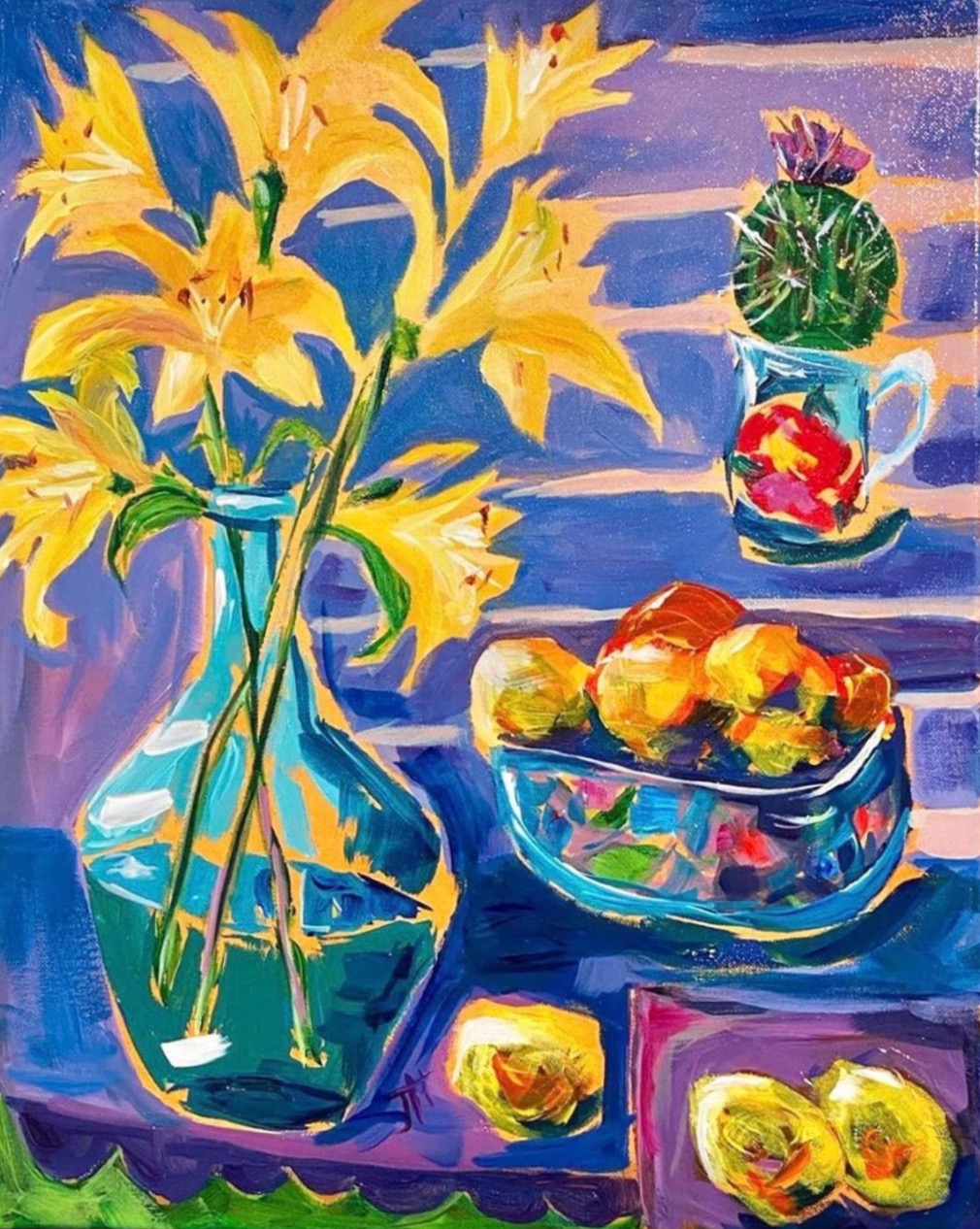 Mixed Media Artists International Expressive Still Live Floral