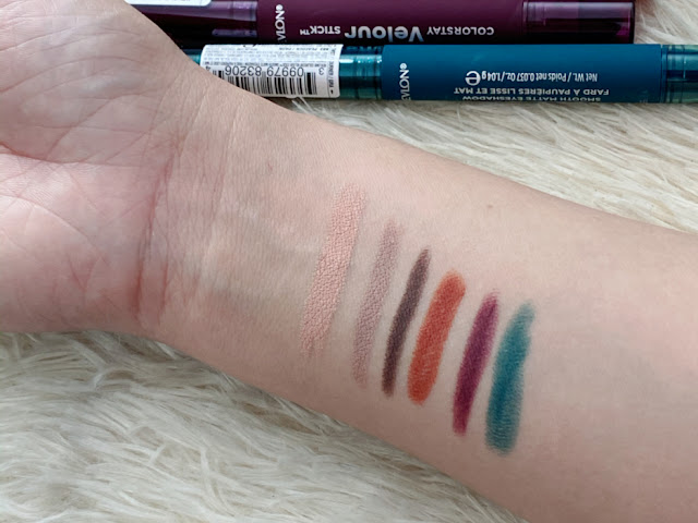 Revlon Velour Sticks and Glaze Sticks Swatches, Initial Thoughts, Review and Eyeshadow look.