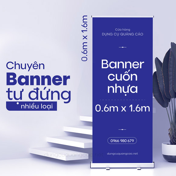 Banner cuốn nhựa 60x160 là loại giá rẻ nhất bán chạy tại dungcuquangcao.net