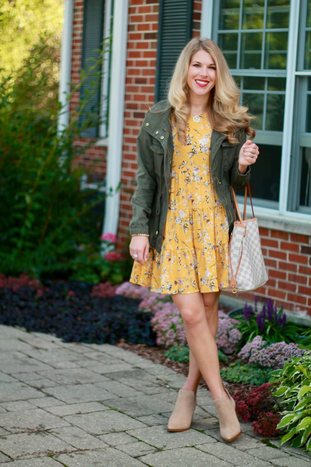 Yellow Floral Dress With Jacket – Yufta Store