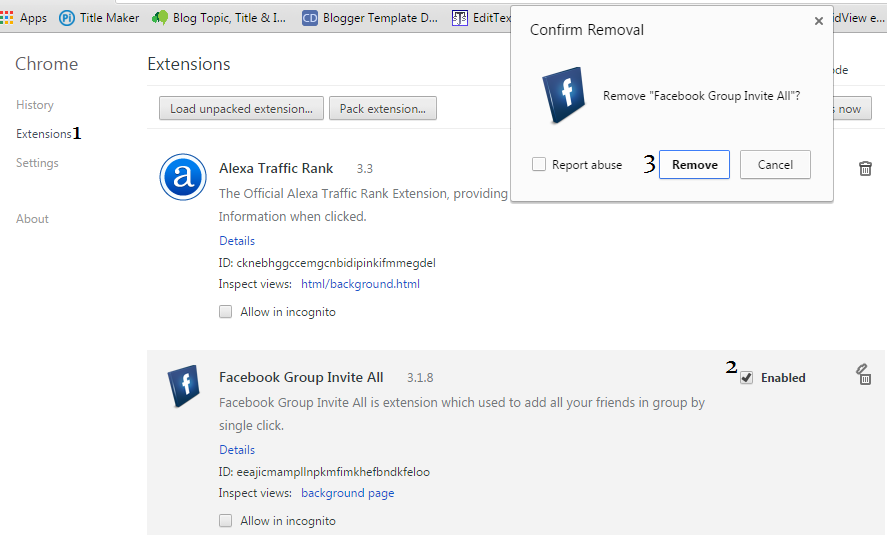 How to uninstall google chrome plugins gaistate
