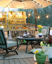 lights deck string hang poles distance noticeable hardly