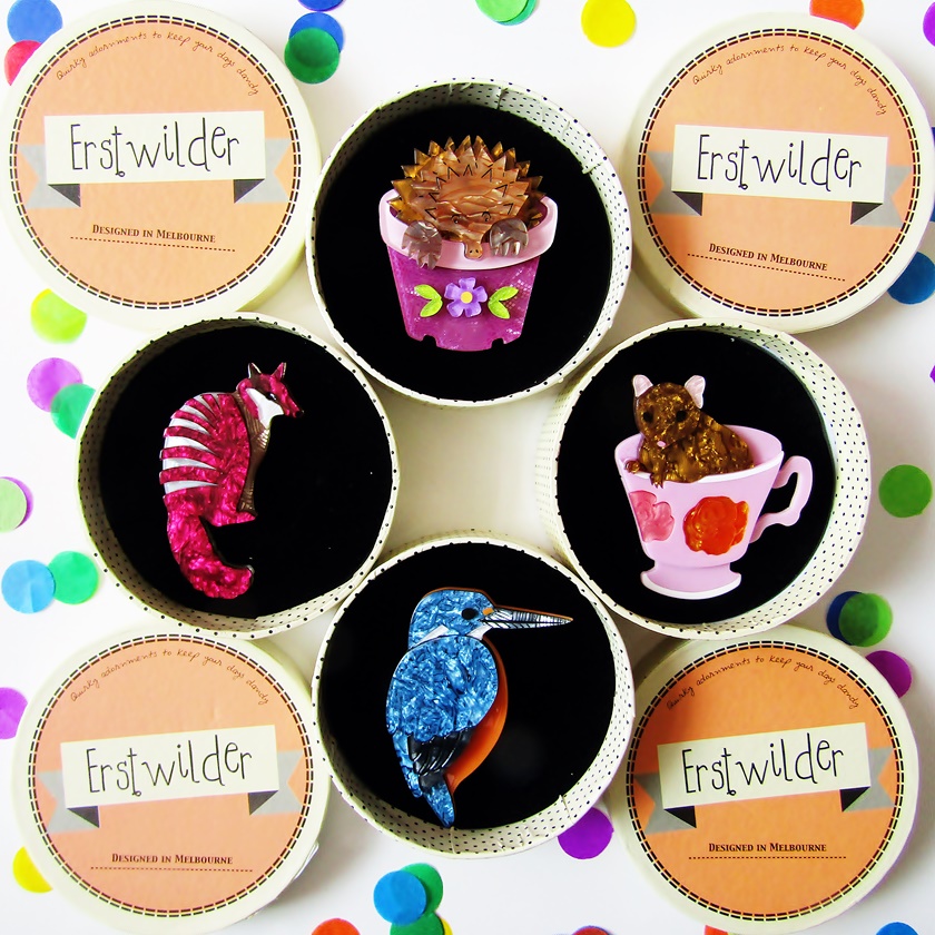 Erstwilder Australiana Brooches Polka Spots and Freckle Dots