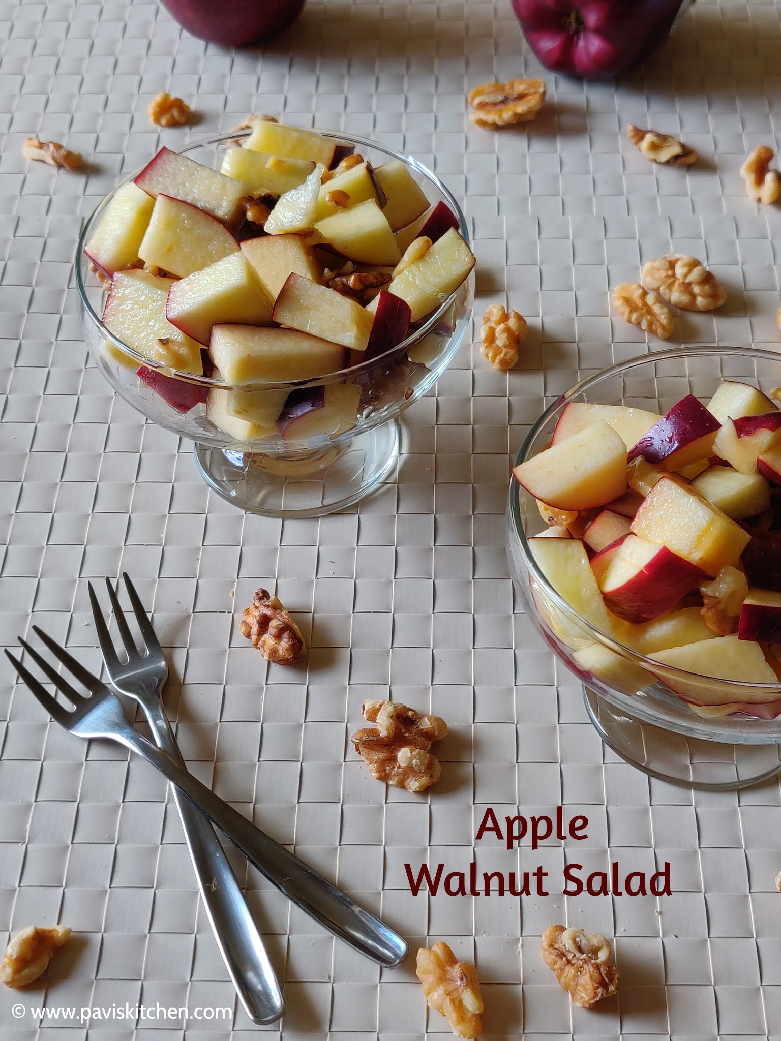 Indian fruit salad recipe Apple walnut salad recipe How to make