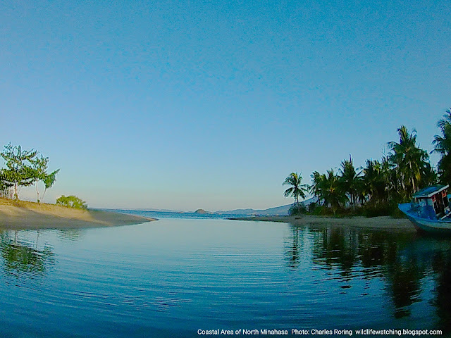 Seascape view of North Sulawesi Traveling to Minahasa regency of Indonesia