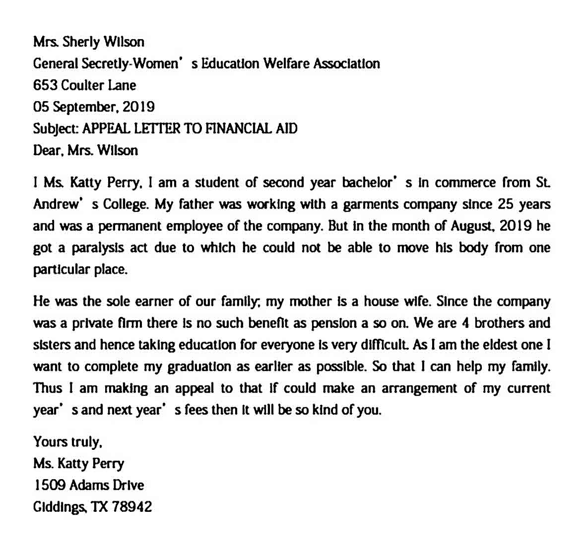 Sap Appeal Letter Example Thankyou Letter