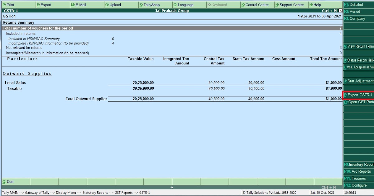 How to File and Export GSTR1 from Tally to GST Portal in Hindi