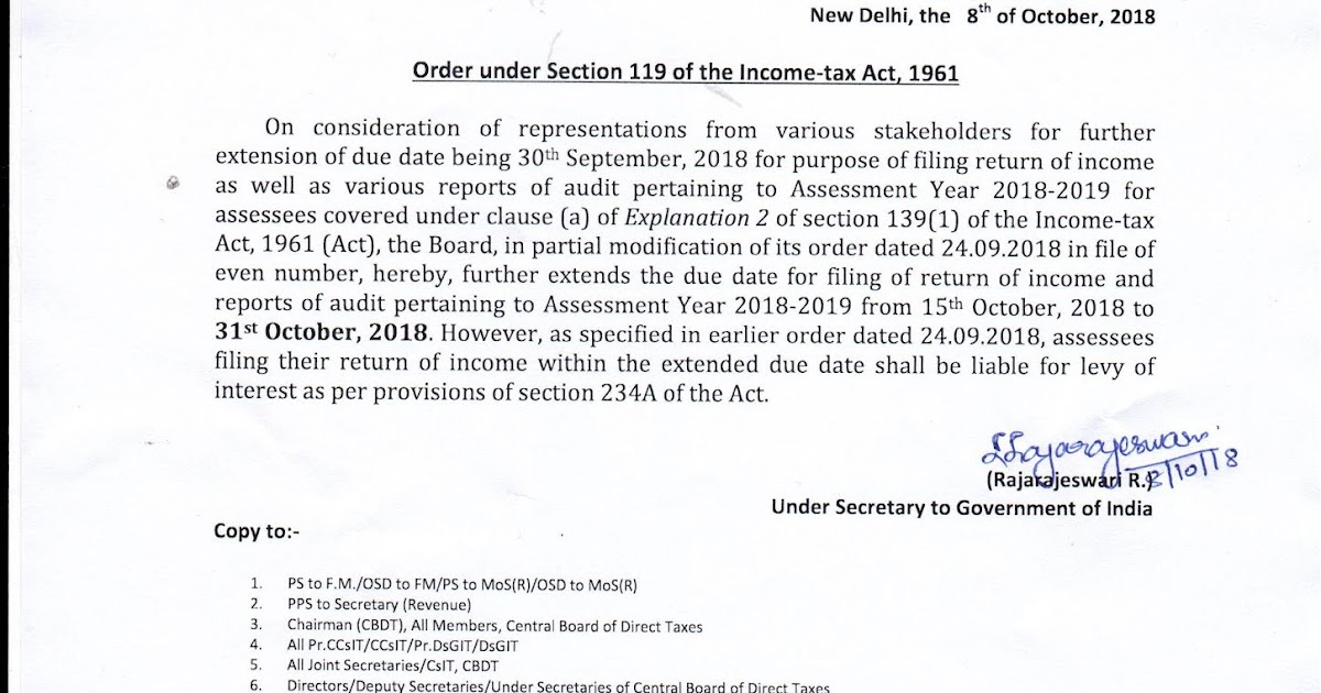 Taxes in India CBDT has extended the due date for filing Tax