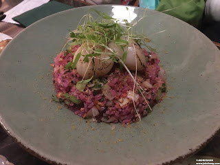 Fried rice with mullet roe and sear scallop