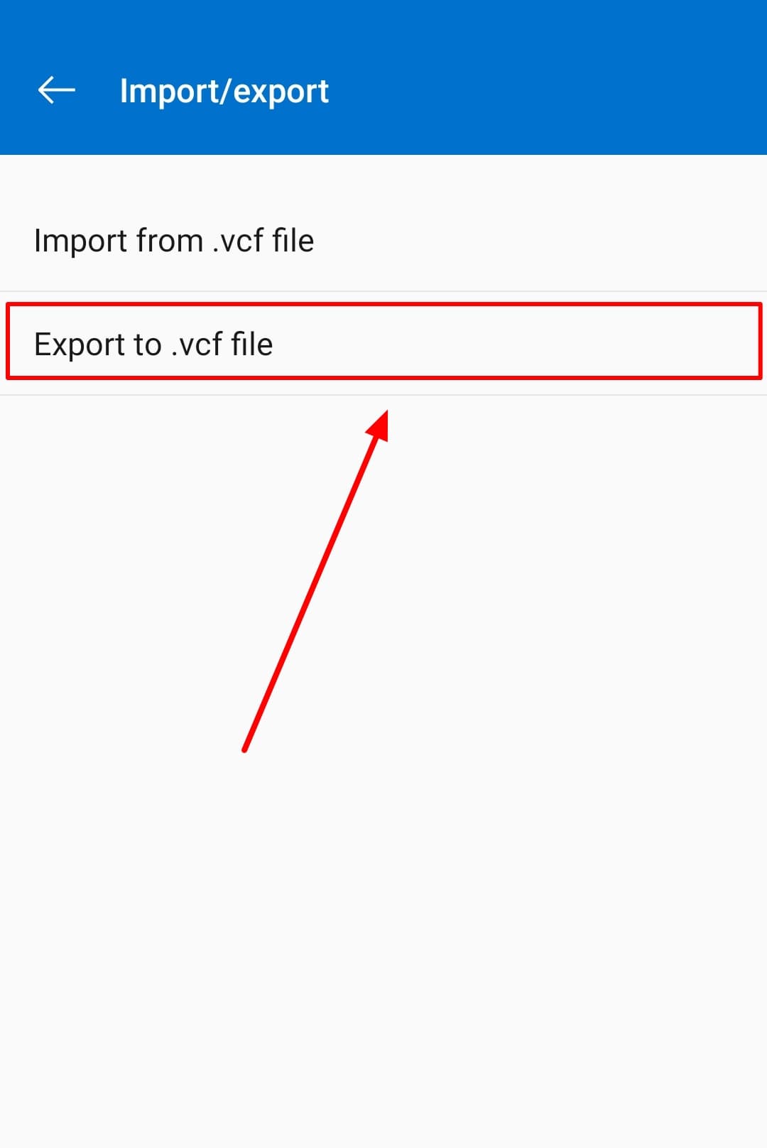How to export contacts on Android 10?