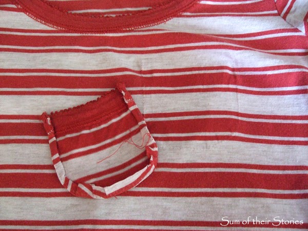 Sum of their Stories: Stripe T-shirt with Floral Trim