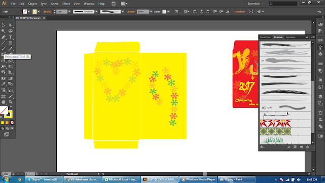 Cách vẽ bao lỳ xì đơn giản bằng illustrator
