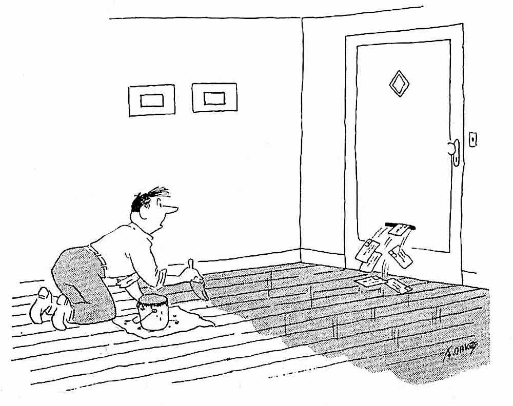 1955 postal cartoon a 1955 postal cartoonabout wet paint
