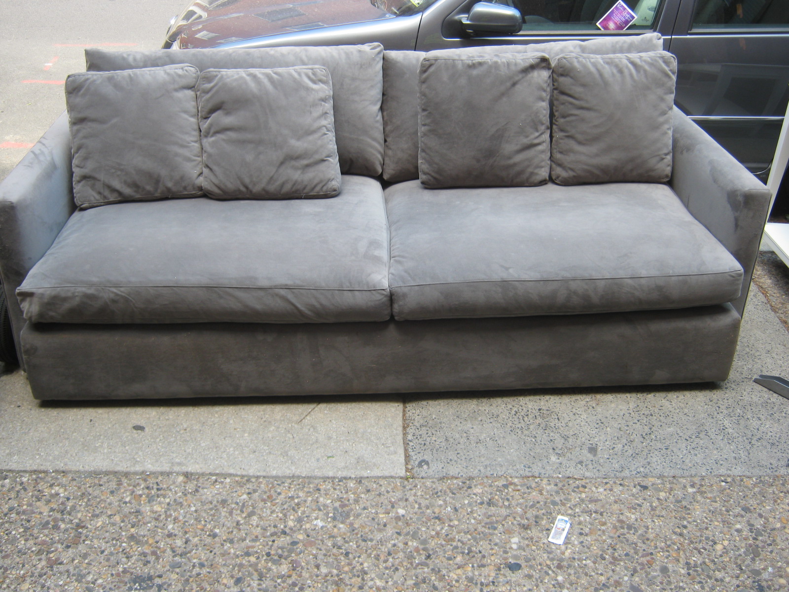 Uhuru Furniture & Collectibles Crate & Barrel Gray Couch with down