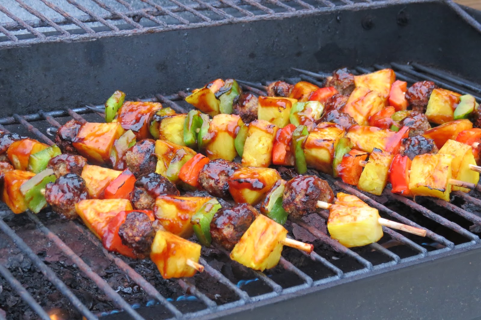 My Little Baker & Me Hawaiian Meatball Kabobs