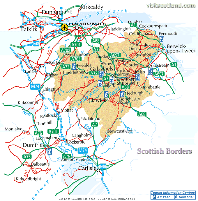 Map of Scottish Borders Province Area