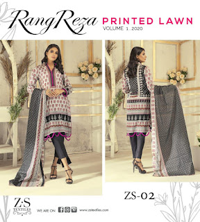 ZS Textile Reza Vol 1 Original Lawn Pakistani Collection 2020 New Design