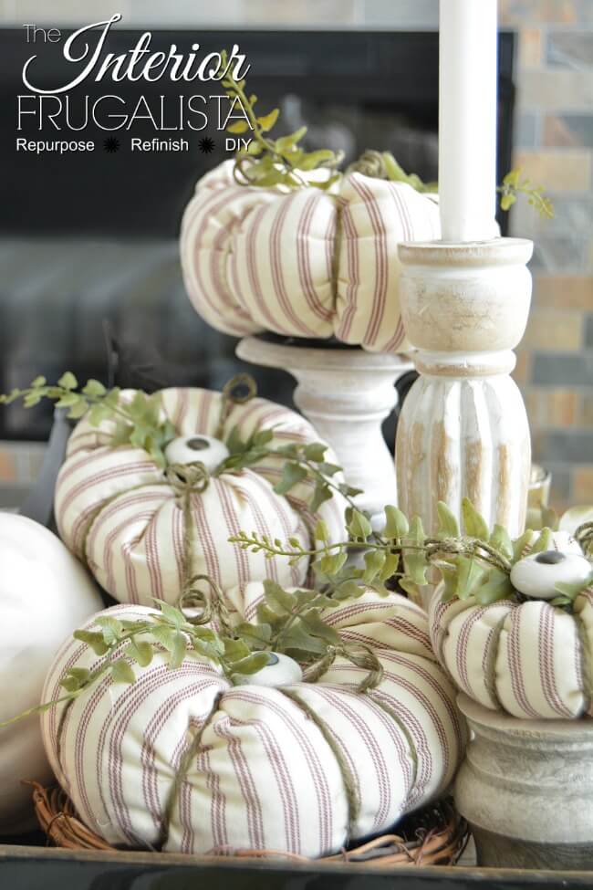 Farmhouse Decor Fabric Pumpkins Fall
