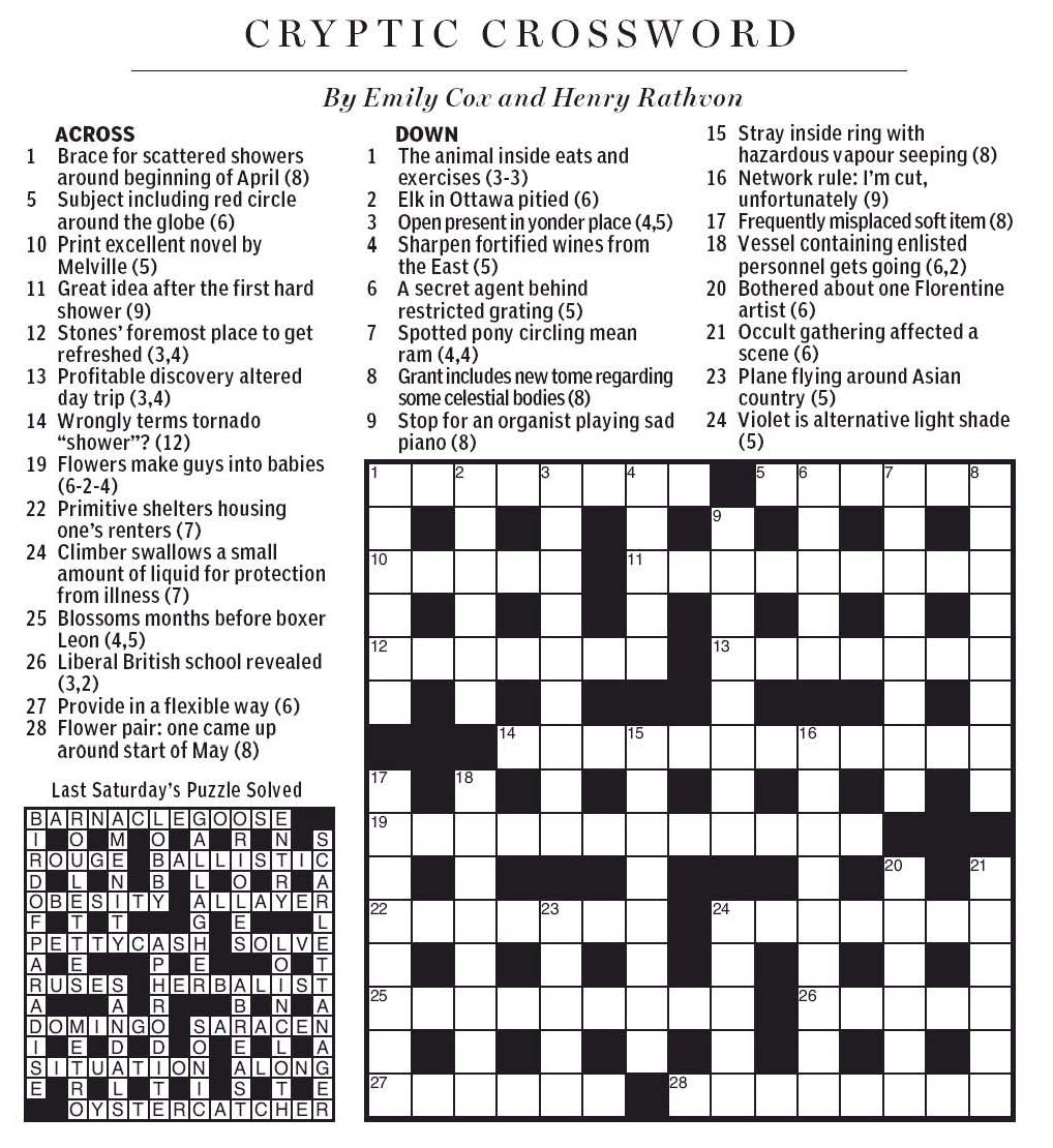 national post cryptic crossword forum saturday april 27 2013 turning the calendar