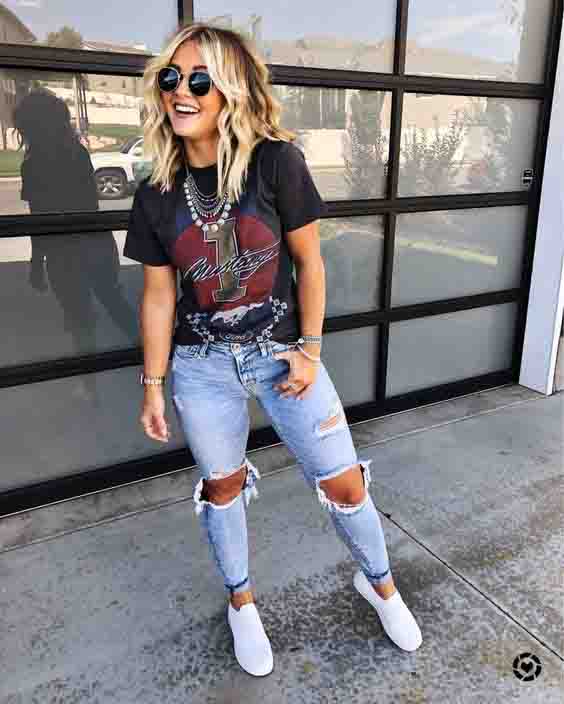 looks com calça jeans e all star