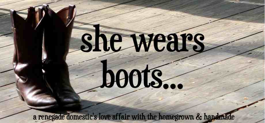 * she wears boots *