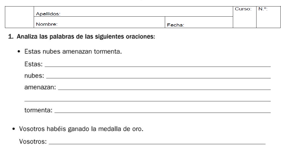 Quinto de la Campiña PRUEBA GRAMÁTICA 2º TRIMESTRE