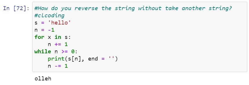 How do you reverse the string without take another string? ~ Computer ...