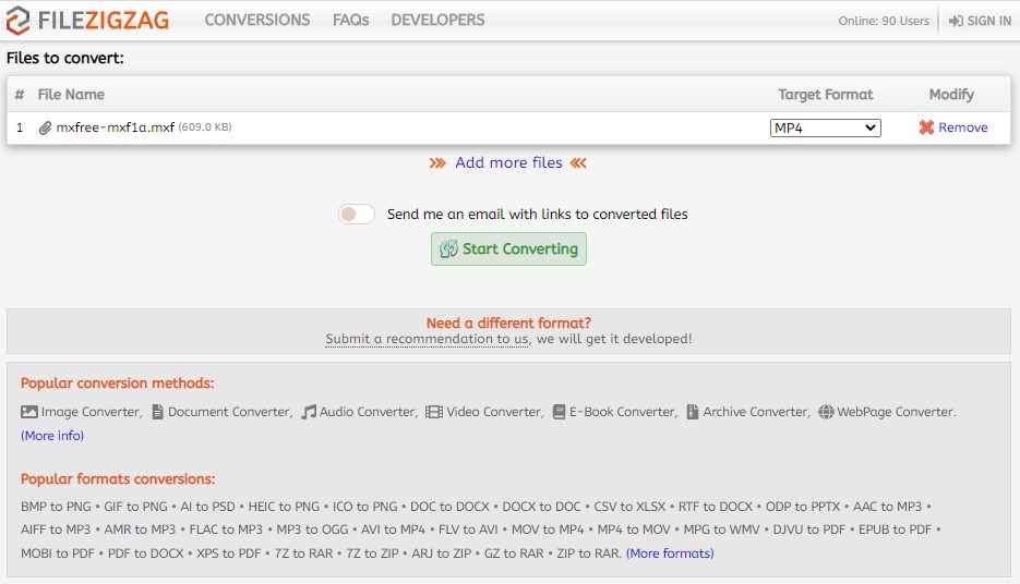 File Free Converter How to Convert .mxf file to mp4 file