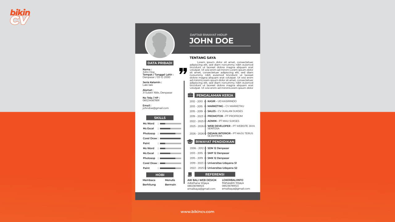 Cara Membuat Curriculum Vitae